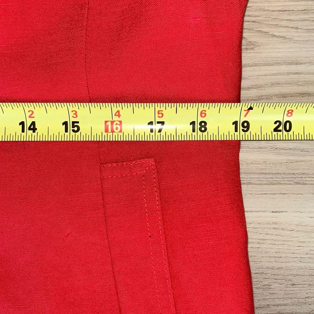 Kasper Women's Linen Blazer 14 Coral Lined Single Breasted Career Tailored